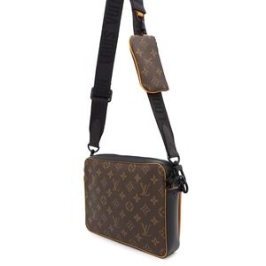 Louis Vuitton Messenger Trio Bag Monogram Shoulder Macassar Brown